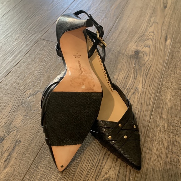 Johnston & Murphy Black Leather Slingback Heel Sz 9.5 - Picture 8 of 10